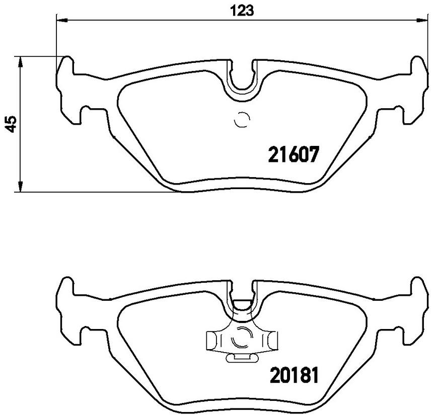 BMW SAAB Disc Brake Pad Set - Rear (Low-Metallic) 5058110 - Brembo P06013